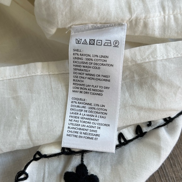 URBAN OUTFITTERS Embroidered Linen Blend Sleeveless Mini Shift Dress Size Large - Picture 4 of 7